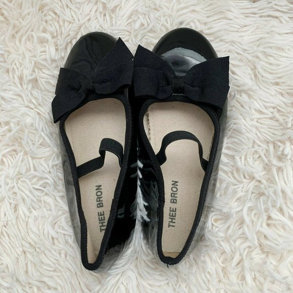 thee bron girls ballet flats mary jane black patent leather size 13 - Picture 2 of 8